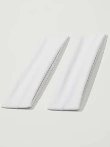 4入組素色休閒頭帶適用於日常生活 - 白色 - 查看 5