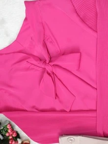 Women Blouses - 玫紅色 - 查看 2