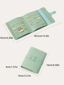 Neue Ohrstecker Ohrringe Schmuck Aufbewahrungsbox Im Buchstil Tragbares Schmuckkästchen Zur Aufbewahrung Von Verschiedenen Ohrringen Für Mädchen - Grün - Übersicht 8