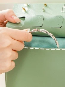 Neue Ohrstecker Ohrringe Schmuck Aufbewahrungsbox Im Buchstil Tragbares Schmuckkästchen Zur Aufbewahrung Von Verschiedenen Ohrringen Für Mädchen - Grün - Übersicht 6
