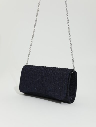 Glitter Bling,Shiny Glamorous,Elegant,Exquisite 1pc Blue Glitter Magnetic Closure Mini Pleated Clutch Bag For Party, Dance, Wedding Dinner Bag,Evening Bag For Party Girl,Woman,For Female Perfect For Party,Wedding,Prom,Dinner/Banquet,For Best Gift For Women