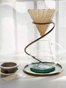 1入復古風格咖啡濾器架,採用蛇形鐵製,銅色調 - 銅色 - 查看 6