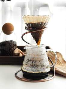 1入復古風格咖啡濾器架,採用蛇形鐵製,銅色調 - 銅色 - 查看 2