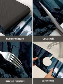 1入組多尺寸水輕敲吸水地墊,白色獨角獸在森林在夜晚,地球防滑龍頭墊 - 彩色 - 查看 7