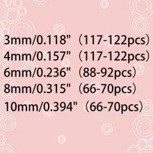 3MM(英寸)120入組AB彩虹水晶玻璃珠鬆動隔片彩色珠子適用於珠寶製作DIY配件 - 杏色 - 查看 7