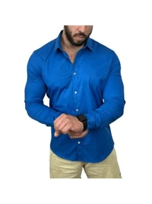Men Shirts - สีน้ำเงินเข้ม - ดู 1