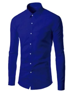 Men Shirts - สีน้ำเงินเข้ม - ดู 2