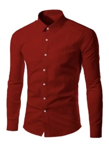 Men Shirts - สีแดง - ดู 2