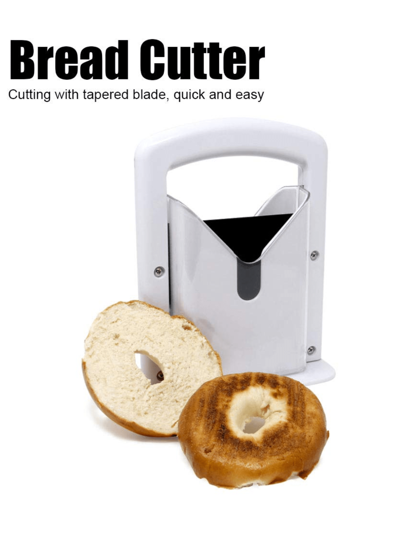 1pc White Bread Slicer, Evenly Slice Bagels, Safe And Quick To Use