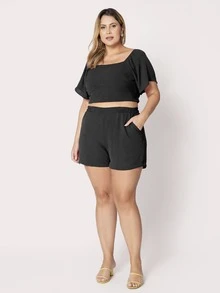 Plus Size Co-Ords - Negro - Ver 1