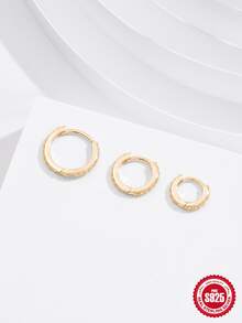 3入組簡約時尚經典百搭耳環 S925 純銀白色方晶鋯石簡約耳環女士細圈耳環女士耳環婚禮派對珠寶配件禮品