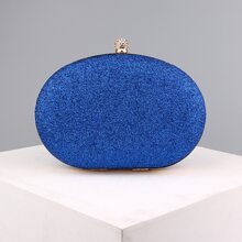 Cadeia Strass Bloco de cores Glamour Clutch Bolsa Feminina da Moda