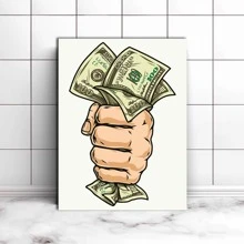 1pc/Set Male Hand Holding Dollar Bills Royalty Free Vector Image Poster,Creative Idea Poster,Wall Art,Wall Decor, Canvas Art, Painting Wall Art Painting Canvas Wall Art Living Room Posters Bedroom Painting No Framed.