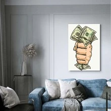 1pc/Set Male Hand Holding Dollar Bills Royalty Free Vector Image Poster,Creative Idea Poster,Wall Art,Wall Decor, Canvas Art, Painting Wall Art Painting Canvas Wall Art Living Room Posters Bedroom Painting No Framed.