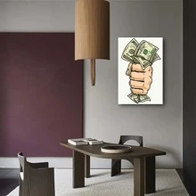 1pc/Set Male Hand Holding Dollar Bills Royalty Free Vector Image Poster,Creative Idea Poster,Wall Art,Wall Decor, Canvas Art, Painting Wall Art Painting Canvas Wall Art Living Room Posters Bedroom Painting No Framed.