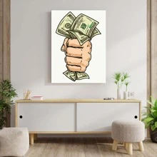 1pc/Set Male Hand Holding Dollar Bills Royalty Free Vector Image Poster,Creative Idea Poster,Wall Art,Wall Decor, Canvas Art, Painting Wall Art Painting Canvas Wall Art Living Room Posters Bedroom Painting No Framed.