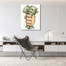 1pc/Set Male Hand Holding Dollar Bills Royalty Free Vector Image Poster,Creative Idea Poster,Wall Art,Wall Decor, Canvas Art, Painting Wall Art Painting Canvas Wall Art Living Room Posters Bedroom Painting No Framed.