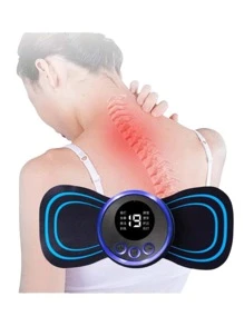 Massageador Elétrico Portátil De Pescoço Coluna Cervical Instrumento De Fisioterapia De Pulso - Preto - Visão 1