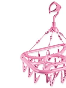 Varal Multiuso Plástico 24 Prendedores Roupas Intimas Meias Cuecas Calcinhas - Rosa Bebê - Visão 3
