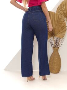 Women Jeans - 中等水洗藍 - 查看 2