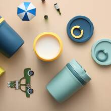 330ml雙層隔熱湯杯子,便攜湯杯子,防漏湯杯子,牛奶湯杯子,牛奶湯杯子,早餐熱的飲料,隔熱湯杯子