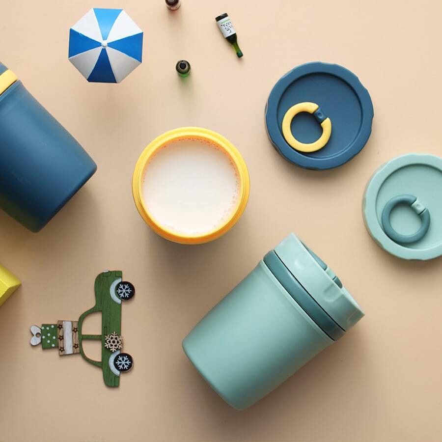 330ml雙層隔熱湯杯子,便攜湯杯子,防漏湯杯子,牛奶湯杯子,牛奶湯杯子,早餐熱的飲料,隔熱湯杯子