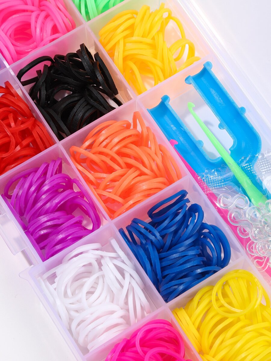 1box 12 Colors Diy Rubber Band Weaving Material For Children To