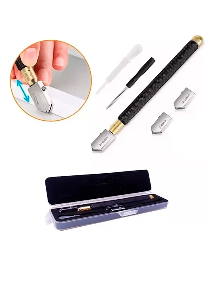 Vmingo Ceramic Tile Glass Cutter 5 Pcs Manual Oil Tank - Silver - View 1