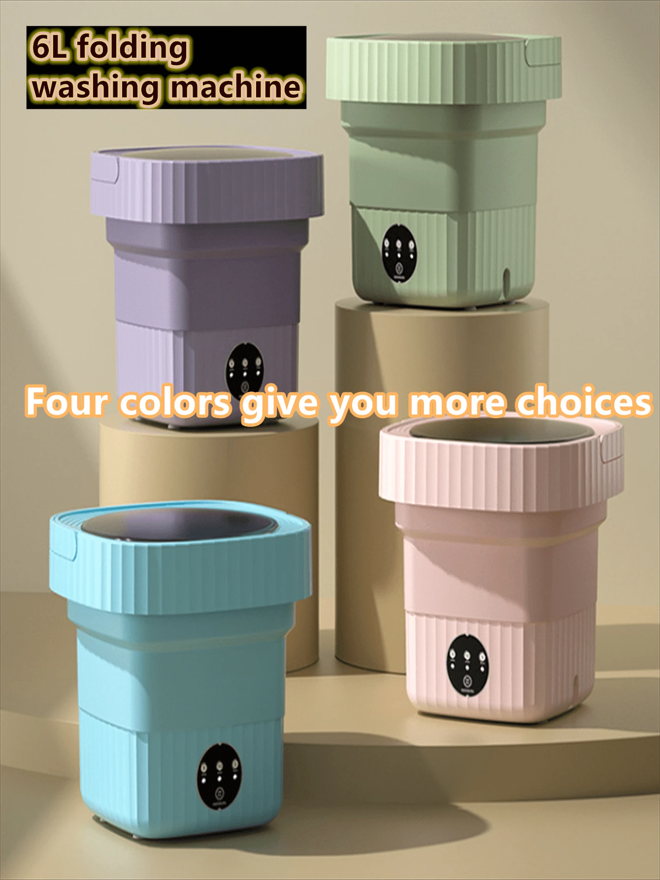 Có thể mang đi Máy giặt Gấp lại Máy giặt Rửa Một Em bé Đồ lót Đặc biệt Mini Vớ Rửa Hiện vật - Màu tím hoa cà - Xem 1