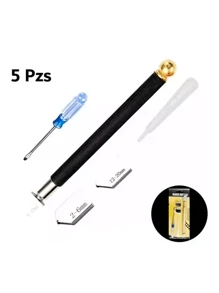 Vmingo Cortador Vidrio Azulejo Cerámica 5Pz Deposito Aceite Manual. - Plateado - Ver 2