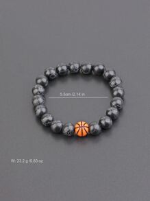 男士串珠手鍊 - 籃球 - 查看 3