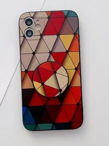 Funda de teléfono con patrón geométrico y agarre resaltado, versión internacional, no la versión nacional - Multicolor - Ver 3