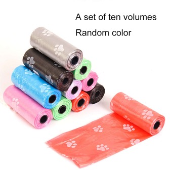1 Set Printed Pet Waste Bags (10/20/40 Rolls), Flat-Mouth Dog Poop Bags, Printed Dog Poop Bags, Thick Pickup Bags For Dog Walking, Random Color