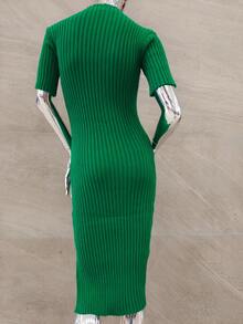 Women Sweater Dresses - màu xanh lá - Xem 2