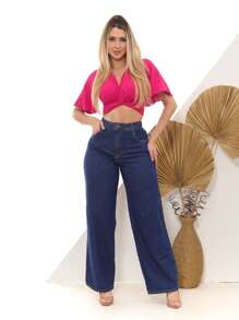 Women Jeans - 中等水洗藍 - 查看 3