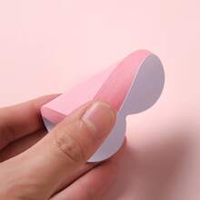 SHEIN X Jess 1pc Light Pink Heart Shaped Memo Pad, Love Note, Self-Stick Note For Writing Reviews