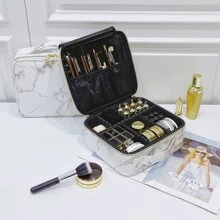 1 túi đựng mỹ phẩm bằng da PU vân đá cẩm thạch, túi trang điểm du lịch chống thấm nước, hộp đựng mỹ phẩm chuyên nghiệp xách tay, hộp đựng dụng cụ thêu, túi đựng mỹ phẩm, túi đựng đồ vệ sinh cá nhân, đồ dùng cần thiết khi đi du lịch, đi tàu biển, ở ký túc xá, quà tặng cho phù dâu, quà tặng cho mẹ, quà sinh nhật, quà tặng cho bạn bè và giáo viên, trang trí nhà cửa - trắng - Xem 6