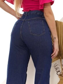 Women Jeans - 中等水洗藍 - 查看 6