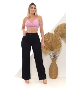 Women Jeans - 黑色 - 查看 3