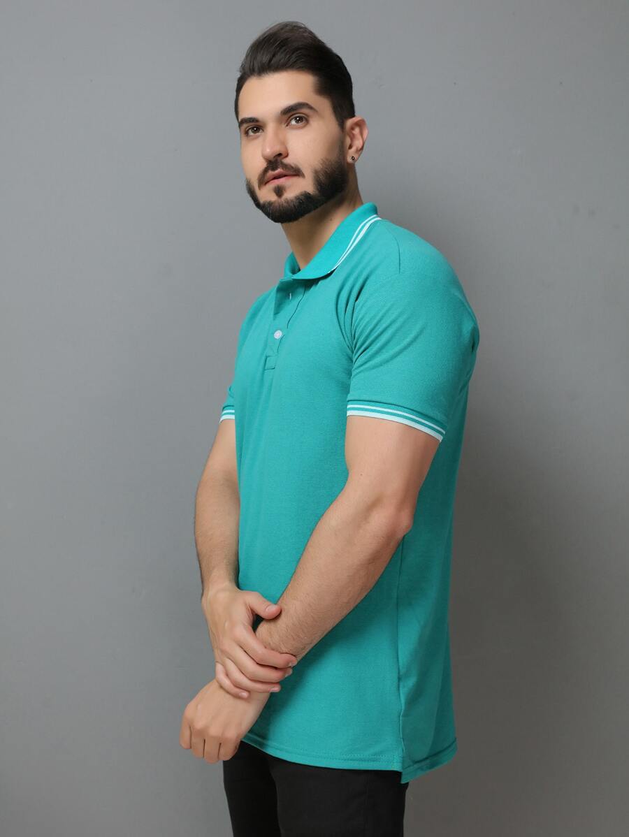 Men Polo Shirts - Green - View 1