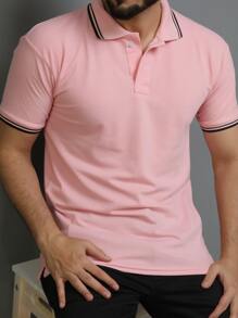 Men Polo Shirts - Pink - View 4