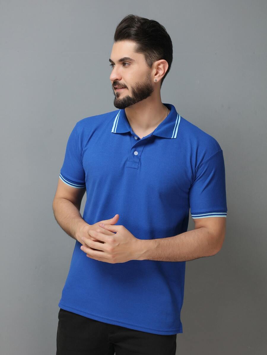 Men Polo Shirts - Royal Blue - View 1
