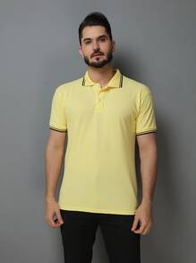 Men Polo Shirts - Màu vàng - Xem 5