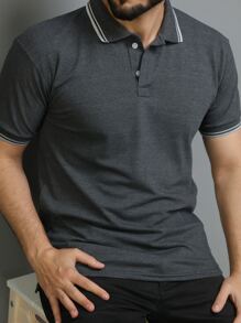Men Polo Shirts - Dark Grey - View 4