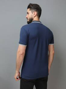 Men Polo Shirts - Navy Blue - View 7