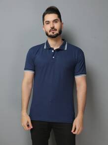 Men Polo Shirts - Navy Blue - View 5