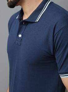Men Polo Shirts - Navy Blue - View 4