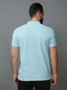 Men Polo Shirts - Baby Blue - View 2