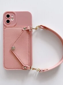 เคสโทรศัพท์ธรรมดาสีชมพูพร้อมช่องเสียบการ์ดเข้ากันได้กับ iPhone15/15Plus/15Pro/15Promax - สีชมพู - ดู 2