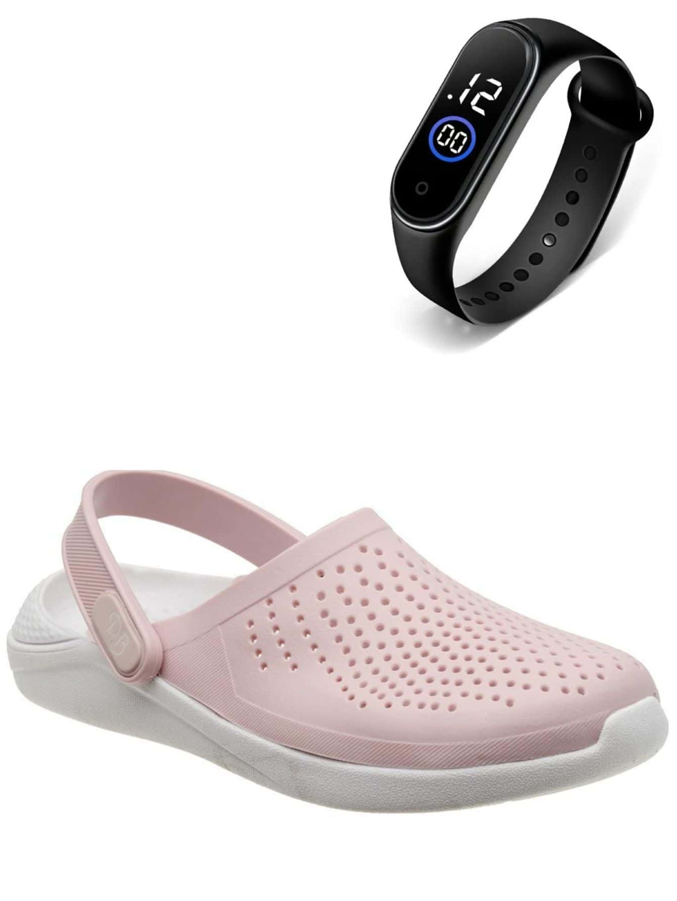 Babuche Feminino Confortável Fácil de Calçar + Relógio Digital Lançamento - Rosa Bebê - Visão 1
